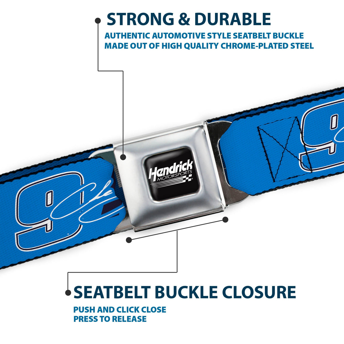 Chase Elliott #9 Autograph Prime Logo Seatbelt Buckle Belt