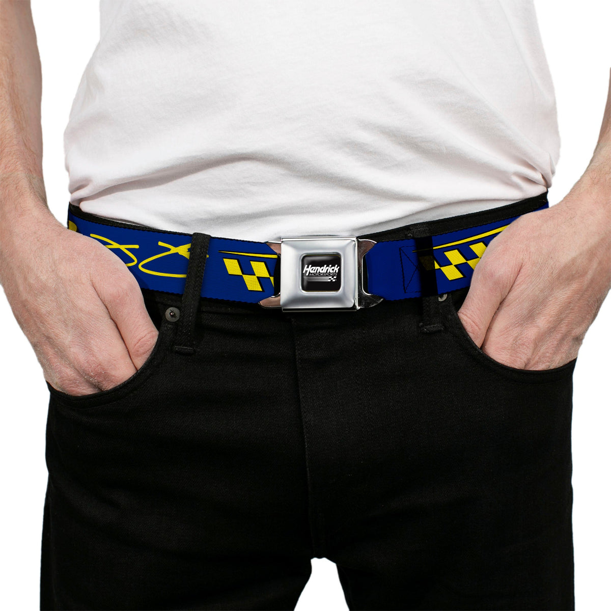 Jimmie Johnson #48 Autograph Checker Seatbelt Buckle Belt