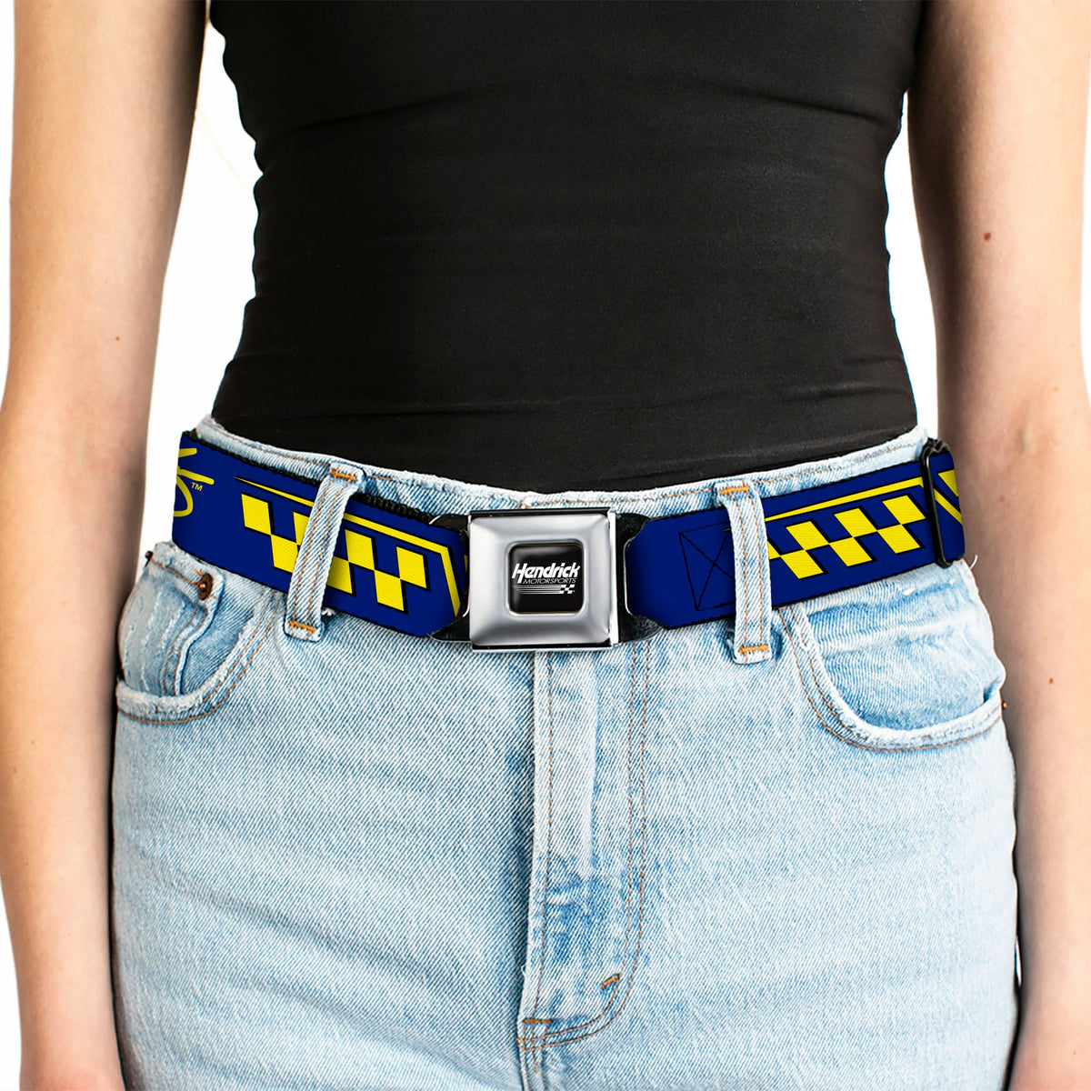 Jimmie Johnson #48 Autograph Checker Seatbelt Buckle Belt