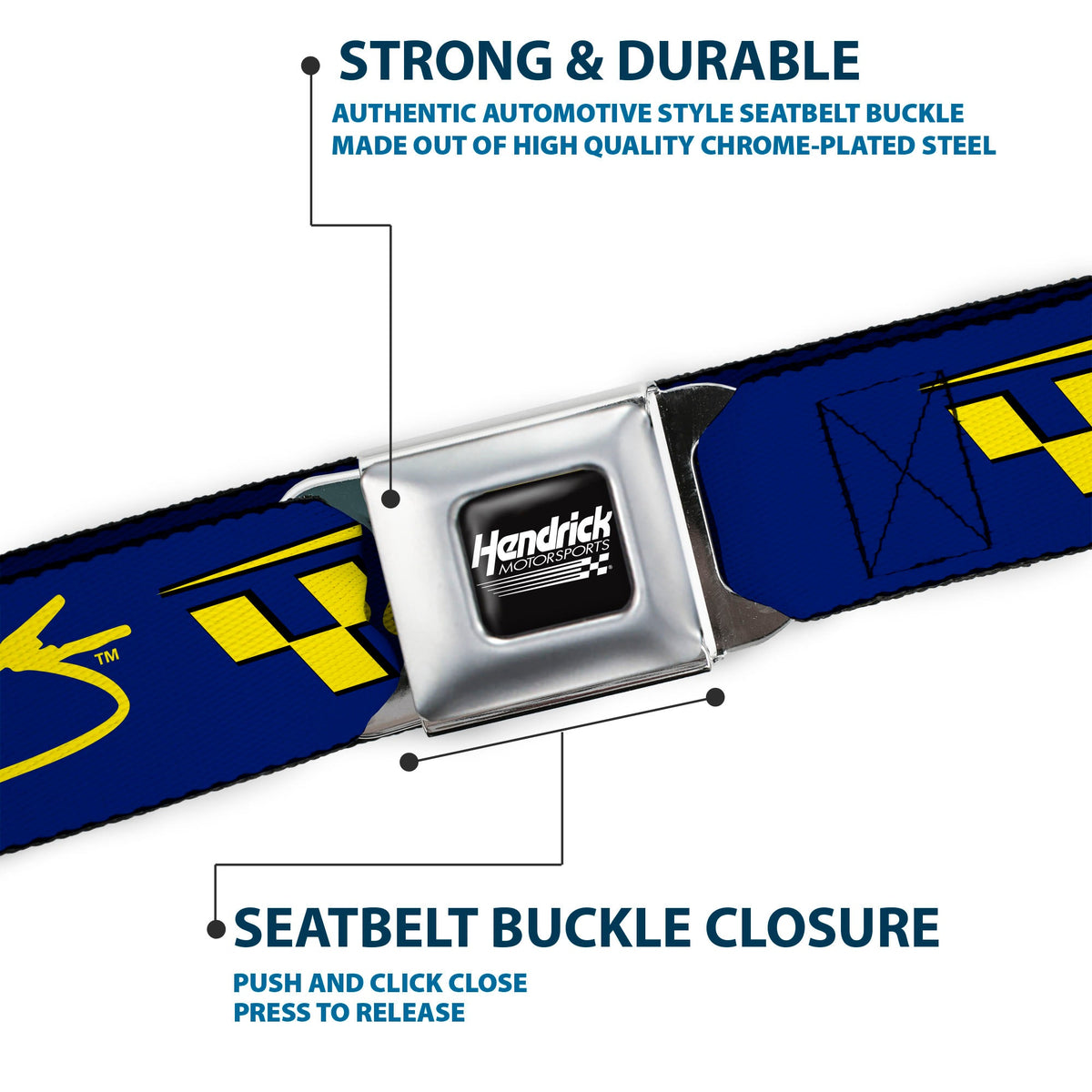 Jimmie Johnson #48 Autograph Checker Seatbelt Buckle Belt