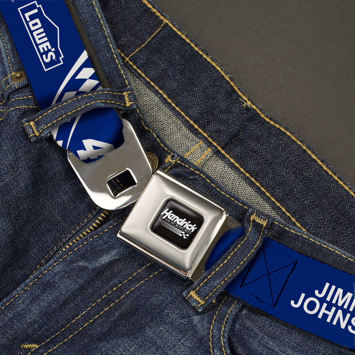 Jimmie Johnson #48 Lowe's Logo Checker Seatbelt Belt