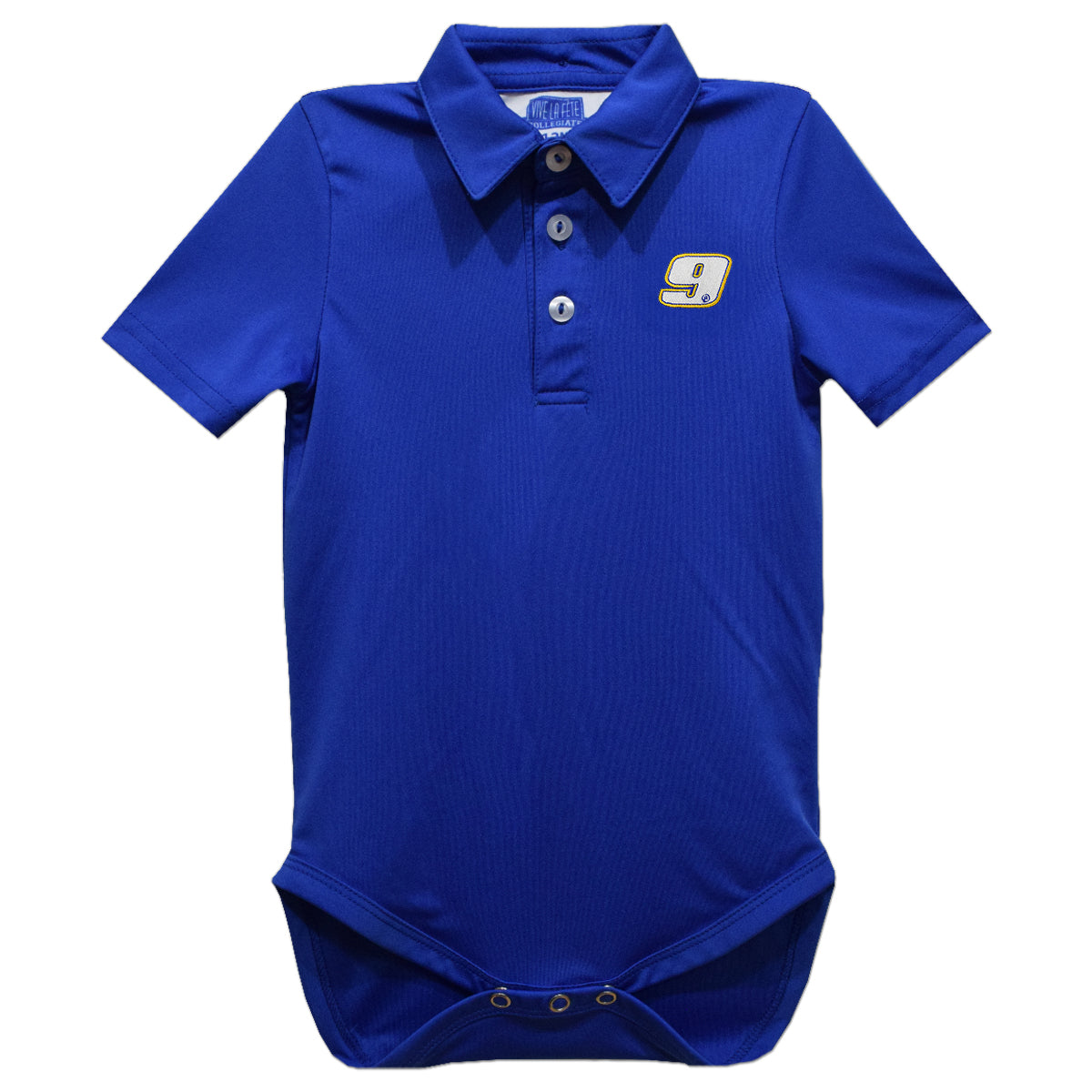 Chase Elliott #9 Vive La Fete Solid Polo Bodysuit - Blue