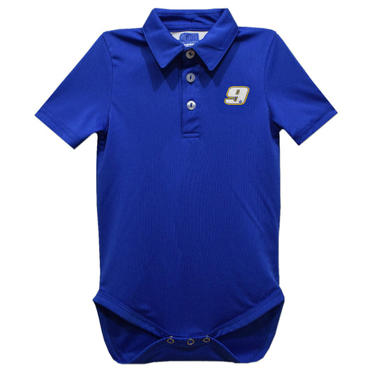 Chase Elliott #9 Vive La Fete Solid Polo Bodysuit - Blue