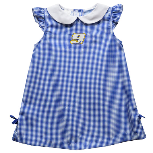 Chase Elliott #9 Vive La Fete Gingham A-Line Dress - Blue