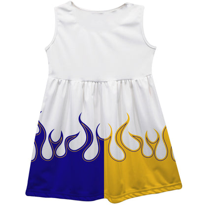 Chase Elliot NASCAR Color Block Blue and Gold Flames Tank Dress 12M
