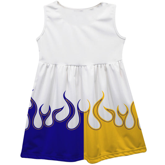 Chase Elliott #9 NASCAR Color Block Blue and Gold Flames Tank Dress