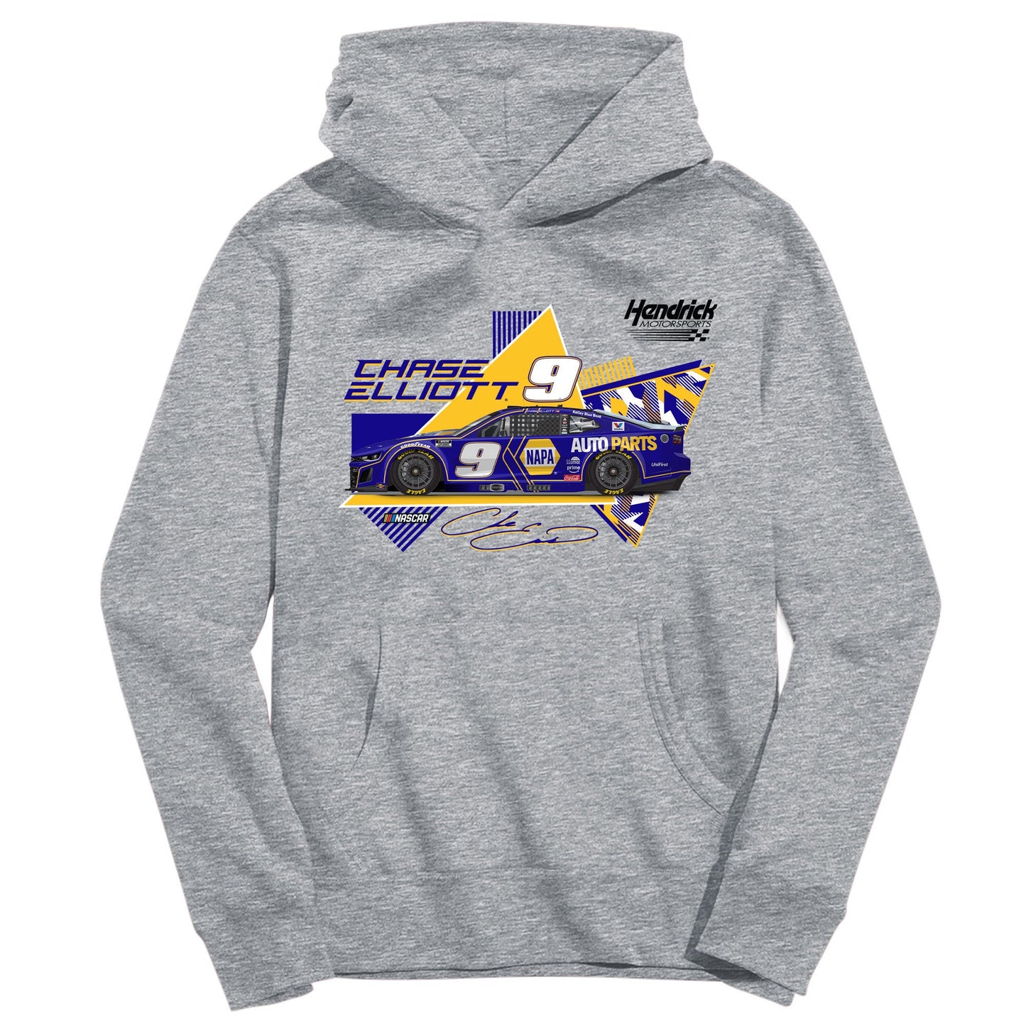 Chase Elliott #9 NASCAR Pullover Youth Hoodie - Grey