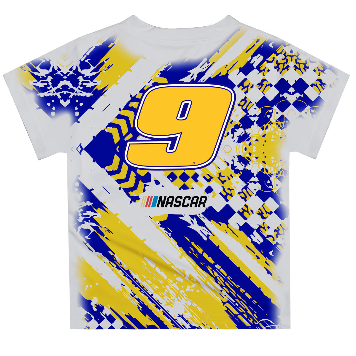 Chase Elliott #9 Vive La Fete Paint Brush Racing Car T-Shirt - White