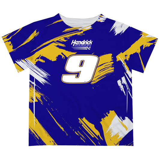 Chase Elliott #9 Vive La Fete Paint Brush T-Shirt  - Navy
