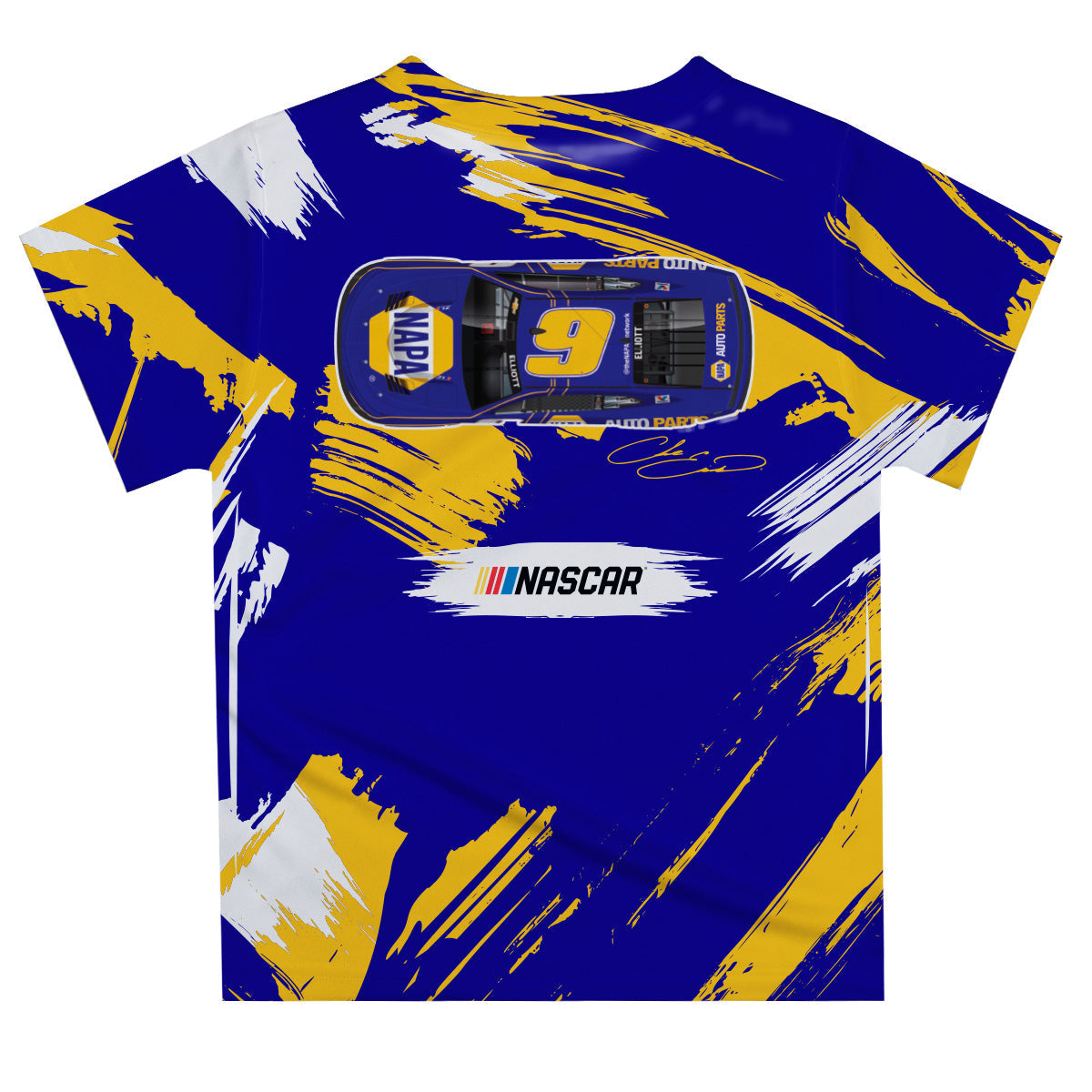 Chase Elliott #9 Vive La Fete Paint Brush T-Shirt  - Navy
