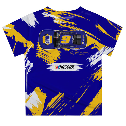 Chase Elliott #9 Vive La Fete Paint Brush T-Shirt  - Navy