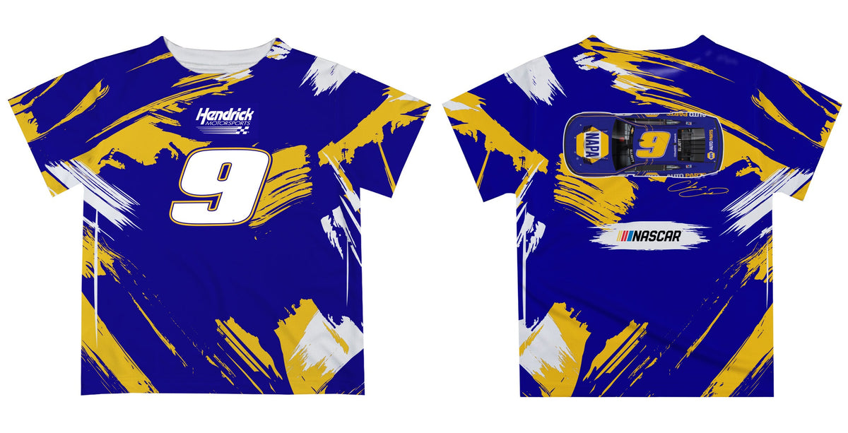 Chase Elliott #9 Vive La Fete Paint Brush T-Shirt  - Navy