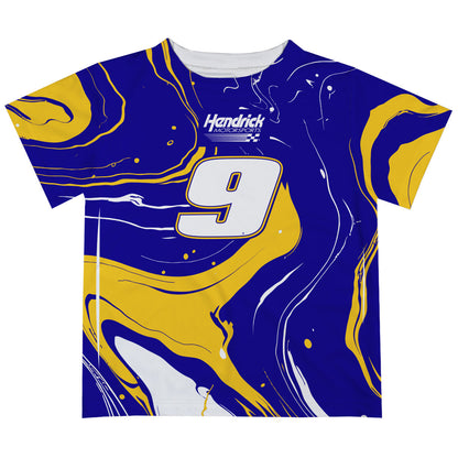 Chase Elliott #9 Vive La Fete Marble T-Shirt - Navy