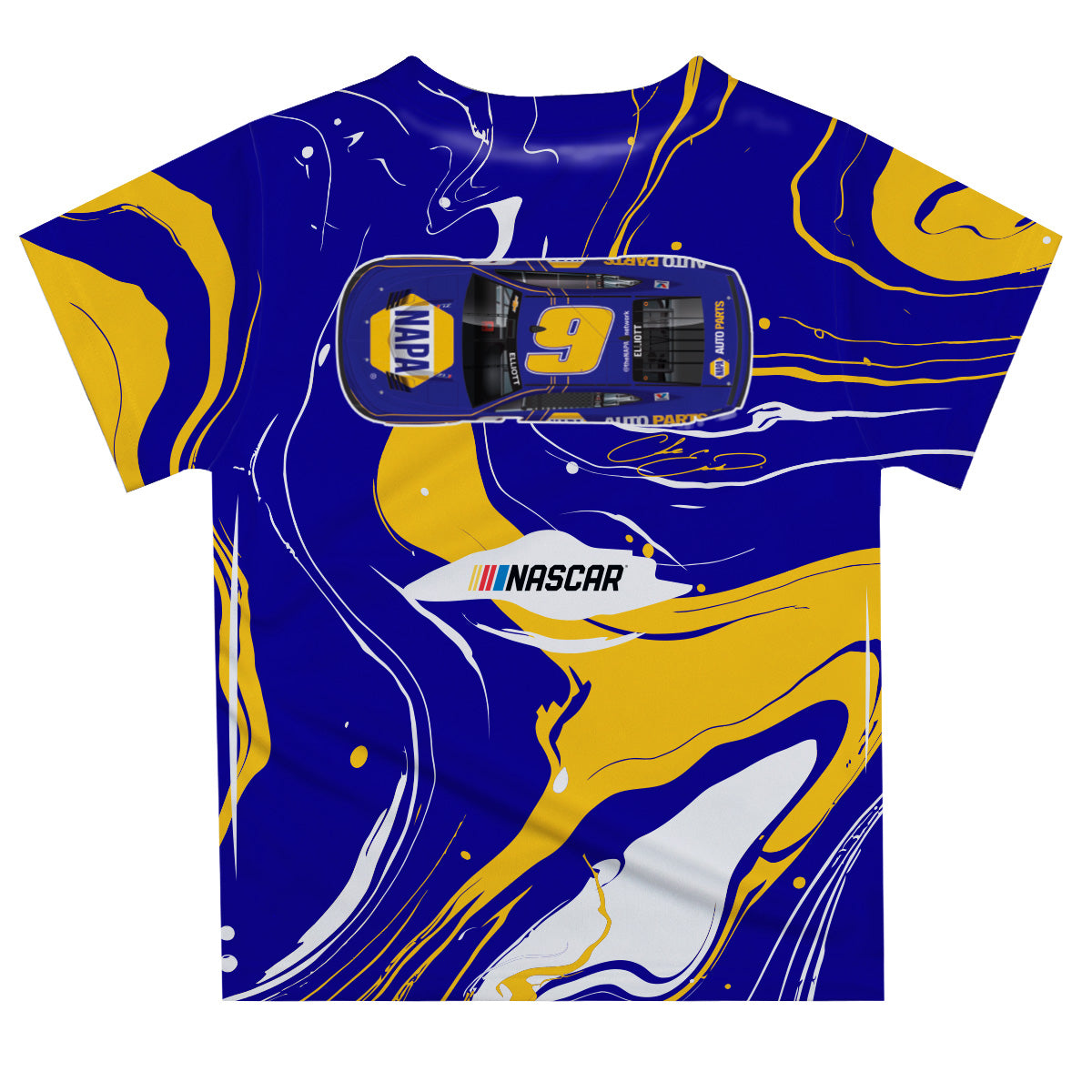 Chase Elliott #9 Vive La Fete Marble T-Shirt - Navy