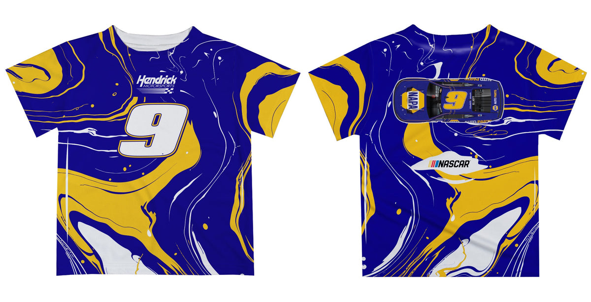 Chase Elliott #9 Vive La Fete Marble T-Shirt - Navy
