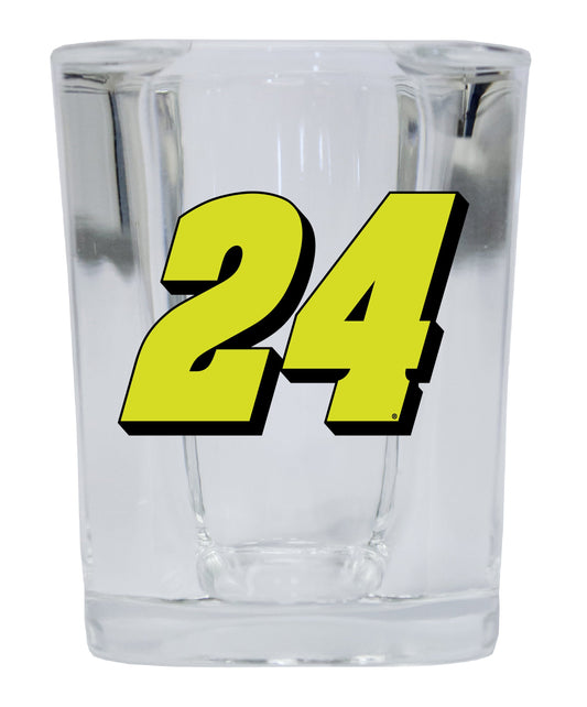 William Byron #24 Neon 2 oz Square Shot Glass