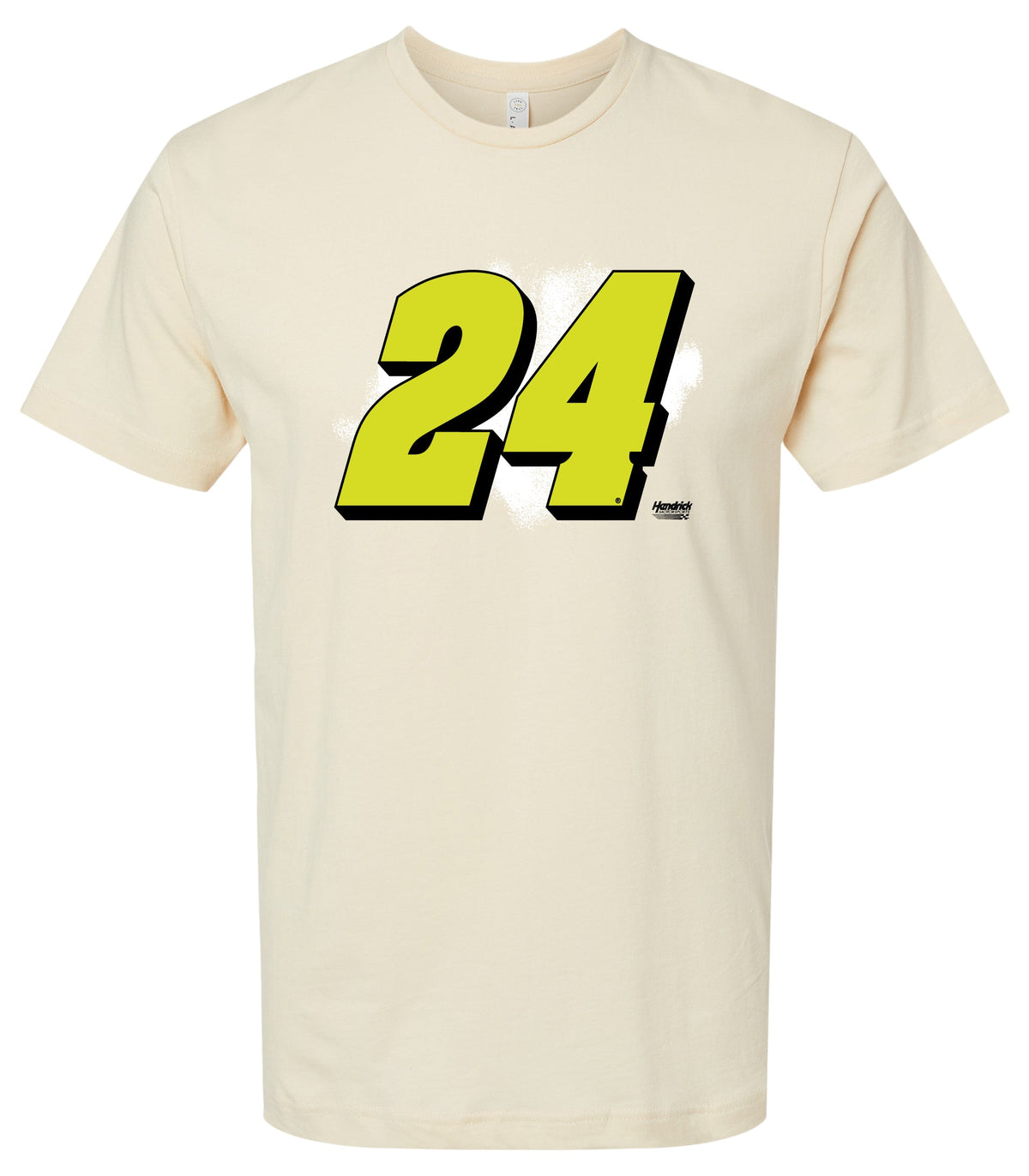 William Byron #24 Neon Cotton Crew Neck T-Shirt - Large Front Paint Design