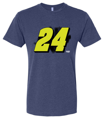 William Byron #24 Neon Cotton Crew Neck T-Shirt - Large Front Paint Design