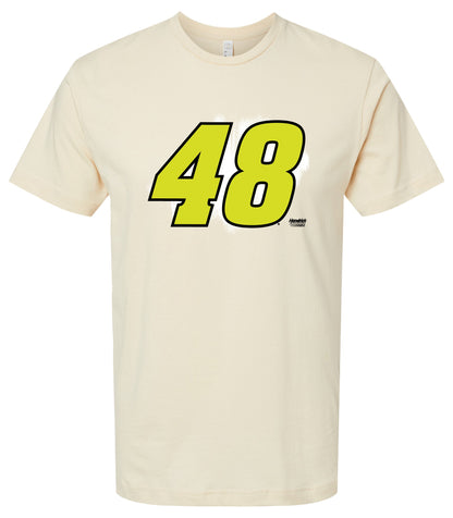 Alex Bowman #48 Neon Cotton Crew Neck T-Shirt - Large Front Paint Design