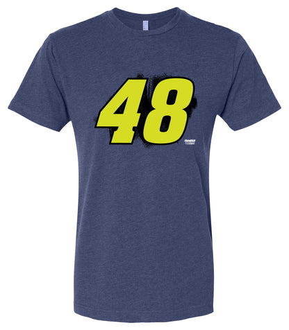Alex Bowman #48 Neon Cotton Crew Neck T-Shirt - Large Front Paint Design