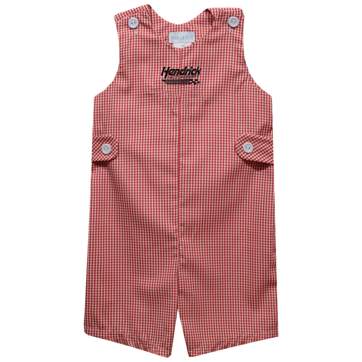 Hendrick Motorsports Vive La Fete Gingham Jon Jon Romper - Red