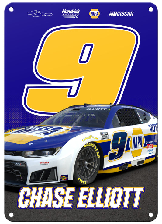 Chase Elliott #9 NAPA 7x10-Inch Wall Decor Metal Sign