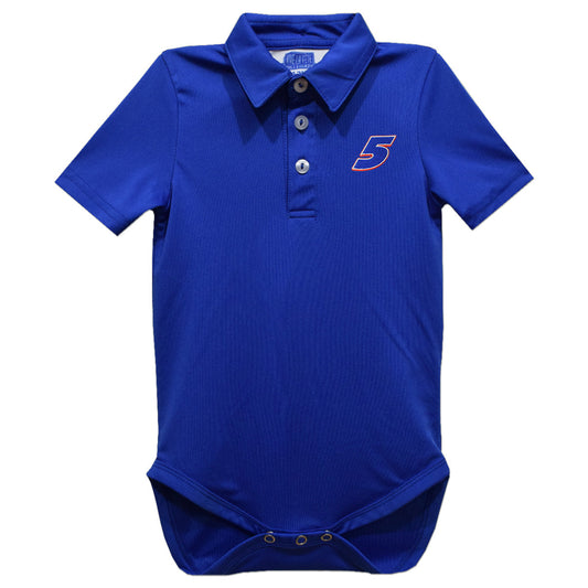 Kyle Larson #5 Vive La Fete Solid Polo Bodysuit - Blue