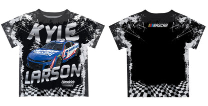 Kyle Larson #5 Vive La Fete Checkered Racing Car T-Shirt - Black