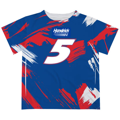 Kyle Larson #5 Vive La Fete Paint Brush T-Shirt - Royal