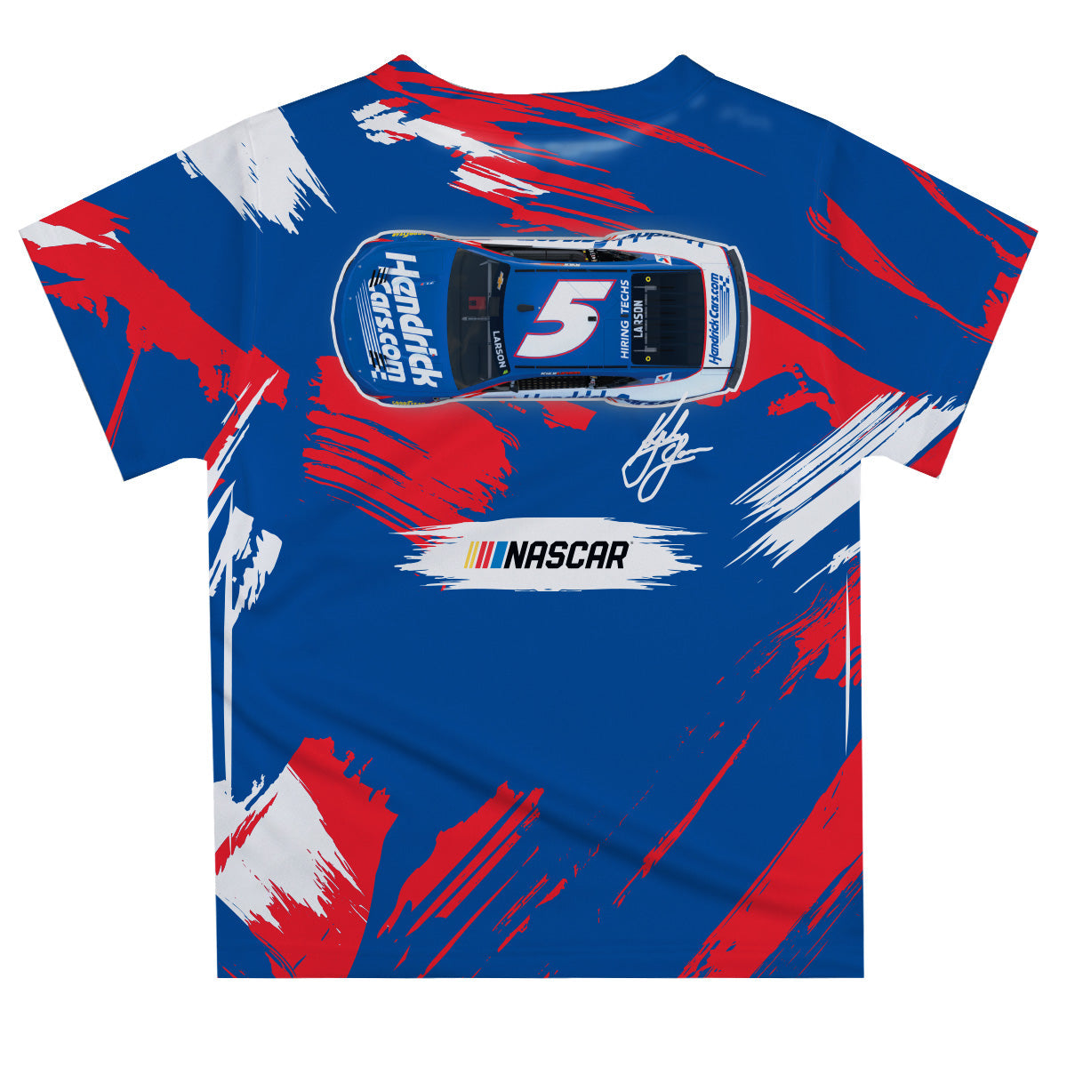 Kyle Larson #5 Vive La Fete Paint Brush T-Shirt - Royal