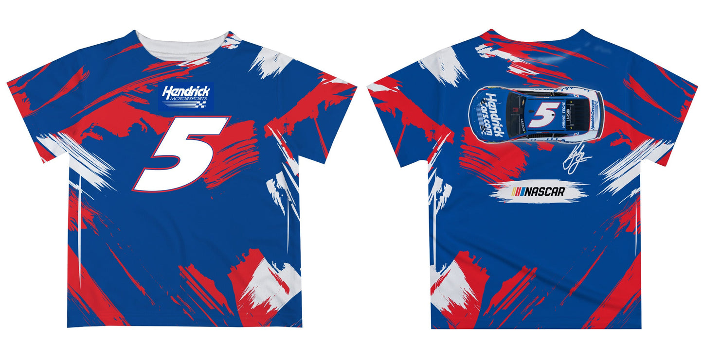 Kyle Larson #5 Vive La Fete Paint Brush T-Shirt - Royal