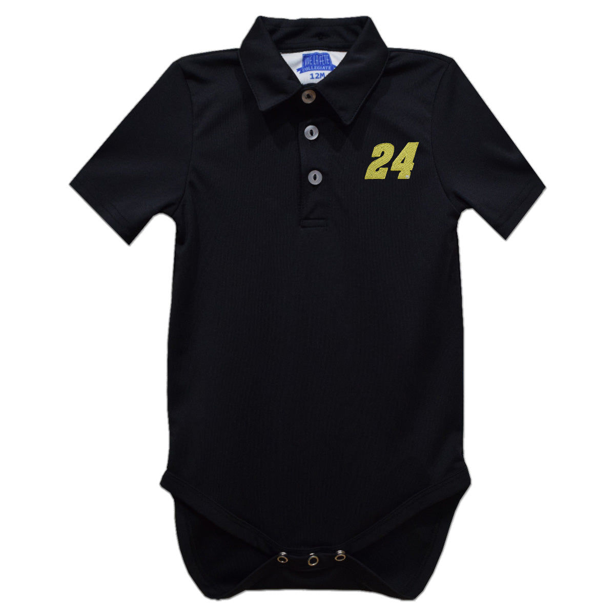 William Byron #24 Vive La Fete Solid Polo Bodysuit - Black