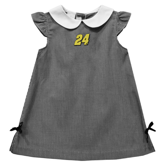William Byron #24 Vive La Fete Gingham A-Line Dress - Black