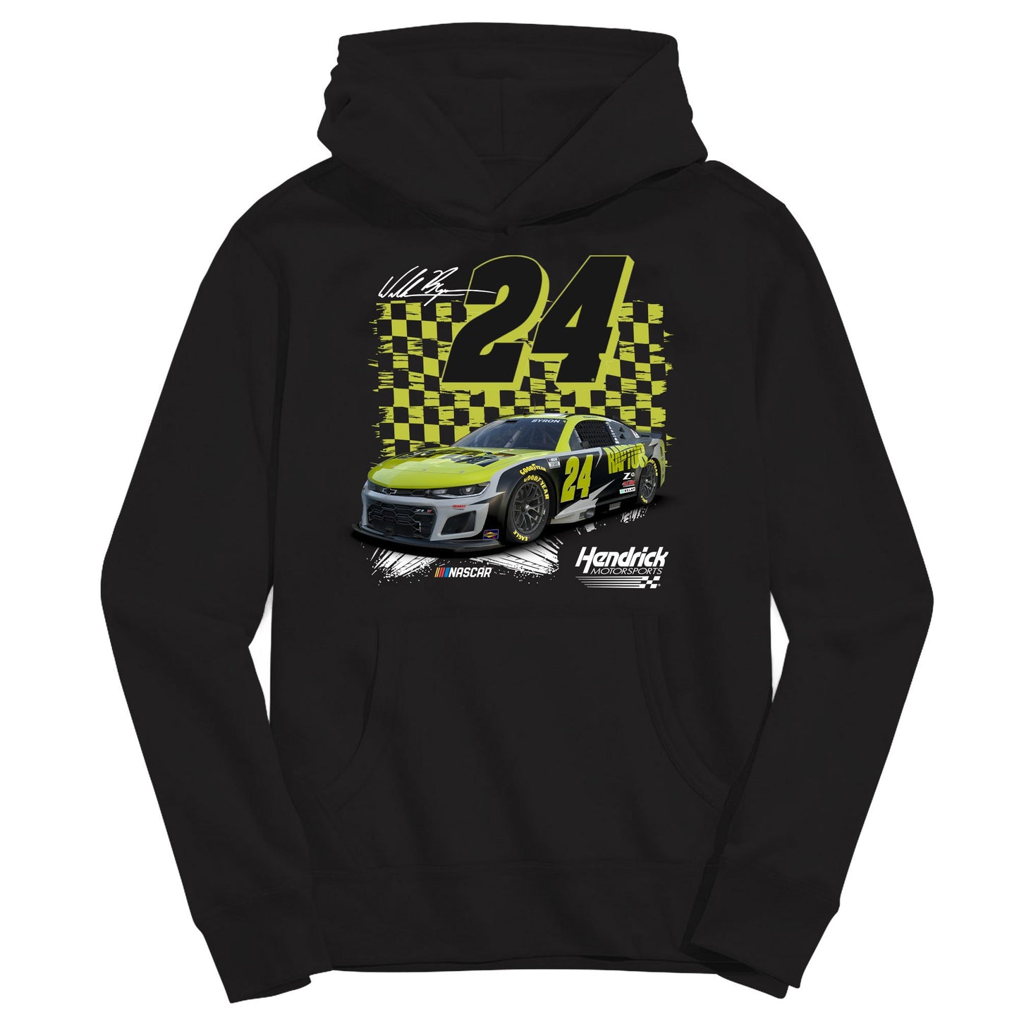 William Byron #24 NASCAR Pullover Youth Hoodie - Black