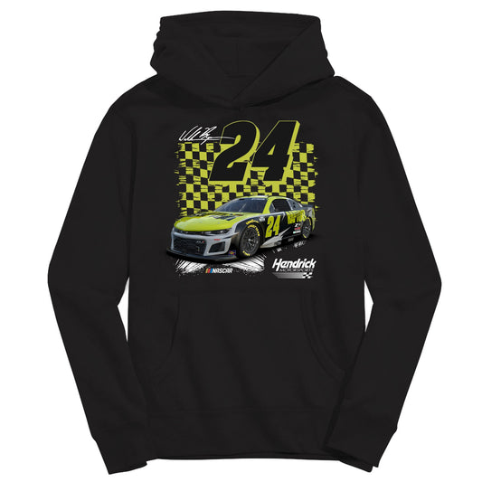 William Byron #24 NASCAR Pullover Youth Hoodie - Black