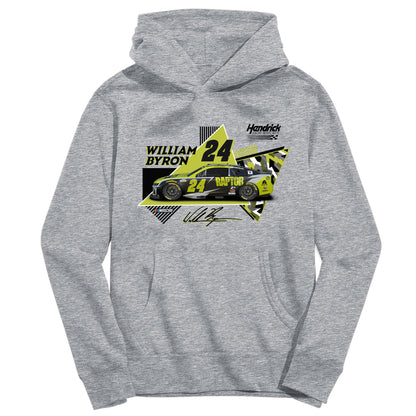 William Byron #24 NASCAR Pullover Youth Hoodie - Grey