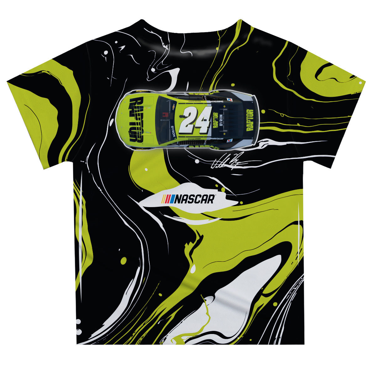 William Byron #24 Vive La Fete Marble T-Shirt  - Black