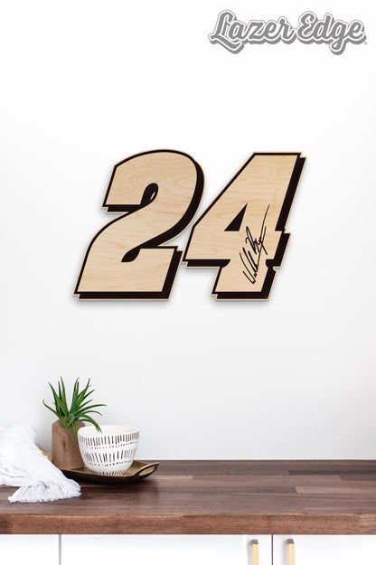 William Byron #24 Wooden Wall Hanging