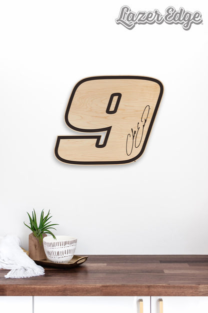Chase Elliott # 9 Wooden Wall Hanging