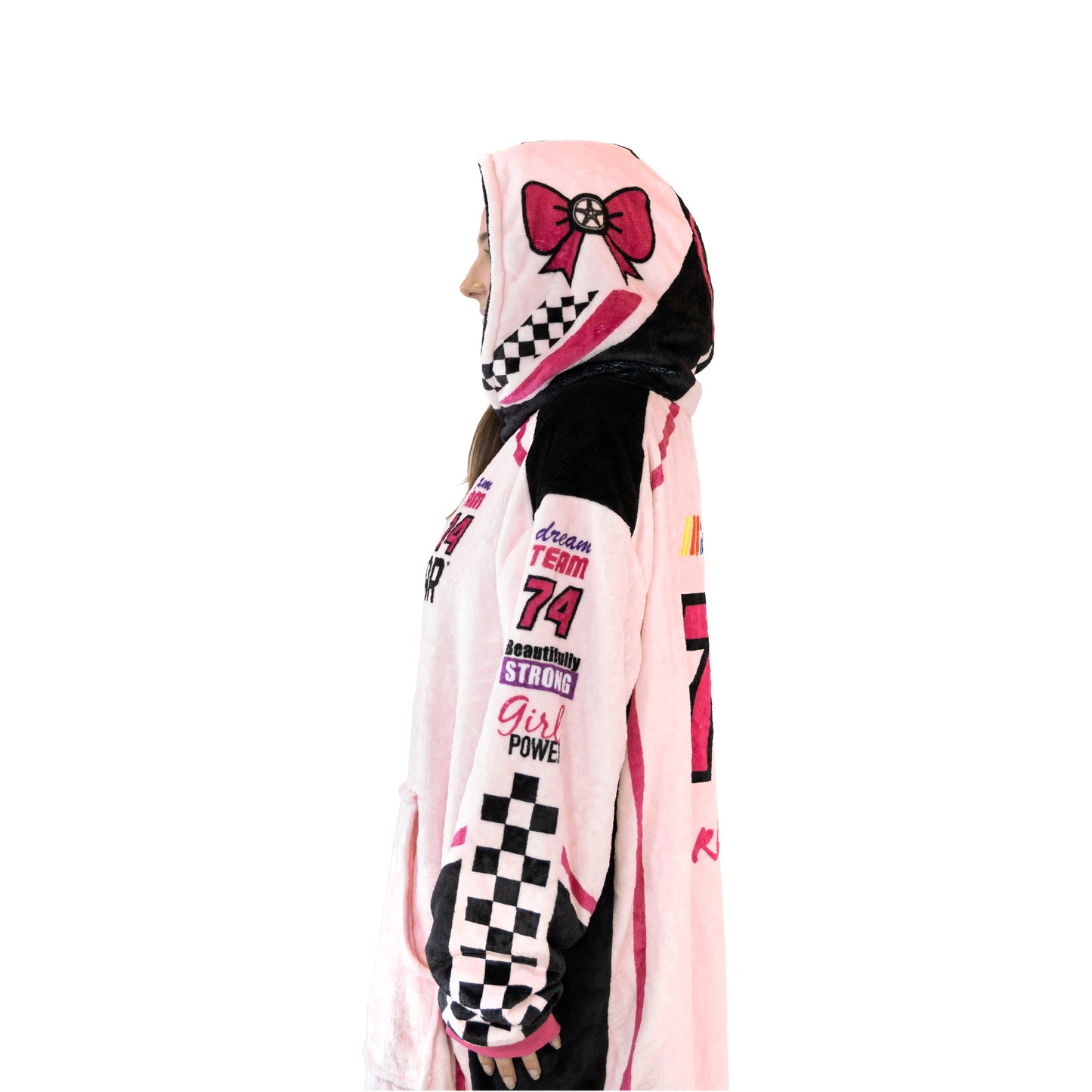 NASCAR Pink Racing Suit Snugible 2-in-1 Blanket Hoodie & Pillow