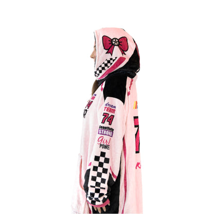 NASCAR Pink Racing Suit Snugible 2-in-1 Blanket Hoodie & Pillow
