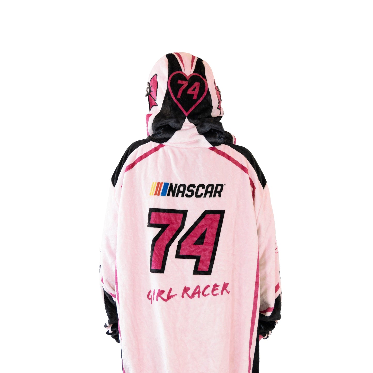 NASCAR Pink Racing Suit Snugible 2-in-1 Blanket Hoodie & Pillow