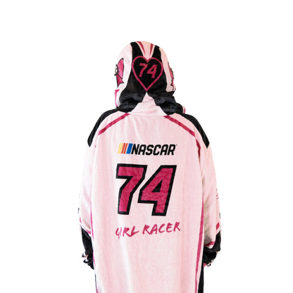 NASCAR Pink Racing Suit Snugible 2-in-1 Blanket Hoodie & Pillow