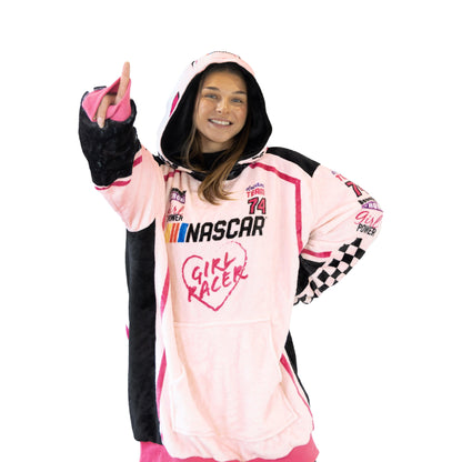 NASCAR Pink Racing Suit Snugible 2-in-1 Blanket Hoodie & Pillow